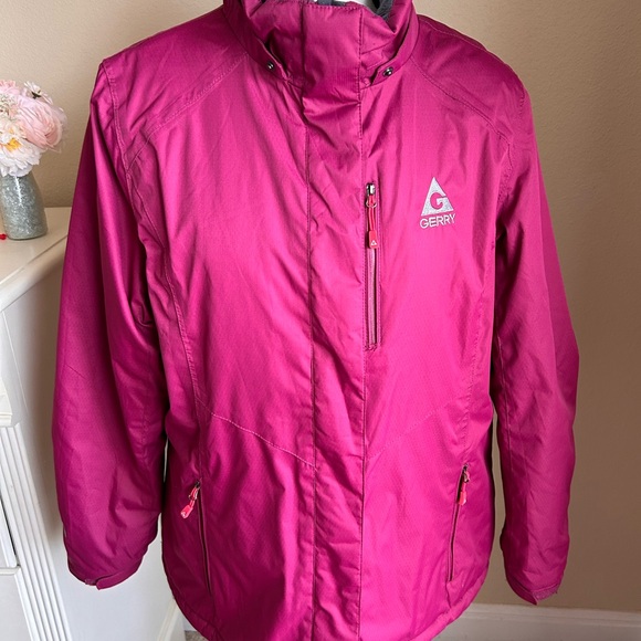 GERRY Winter Coat Women Ski Quilted Insulated Pink/ Burgundy Size XL Zip Up - Picture 14 of 16